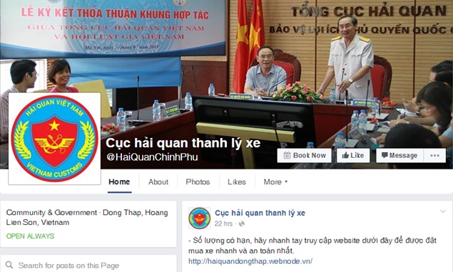 Cảnh báo lừa đảo thanh lý xe trốn thuế trên facebook